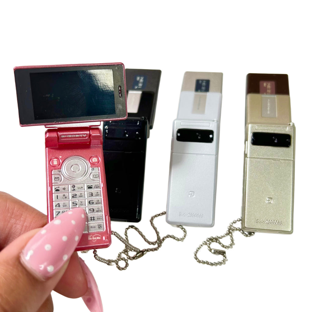 Docomo Rotating Screen Flip Phone Gashapon Keychain