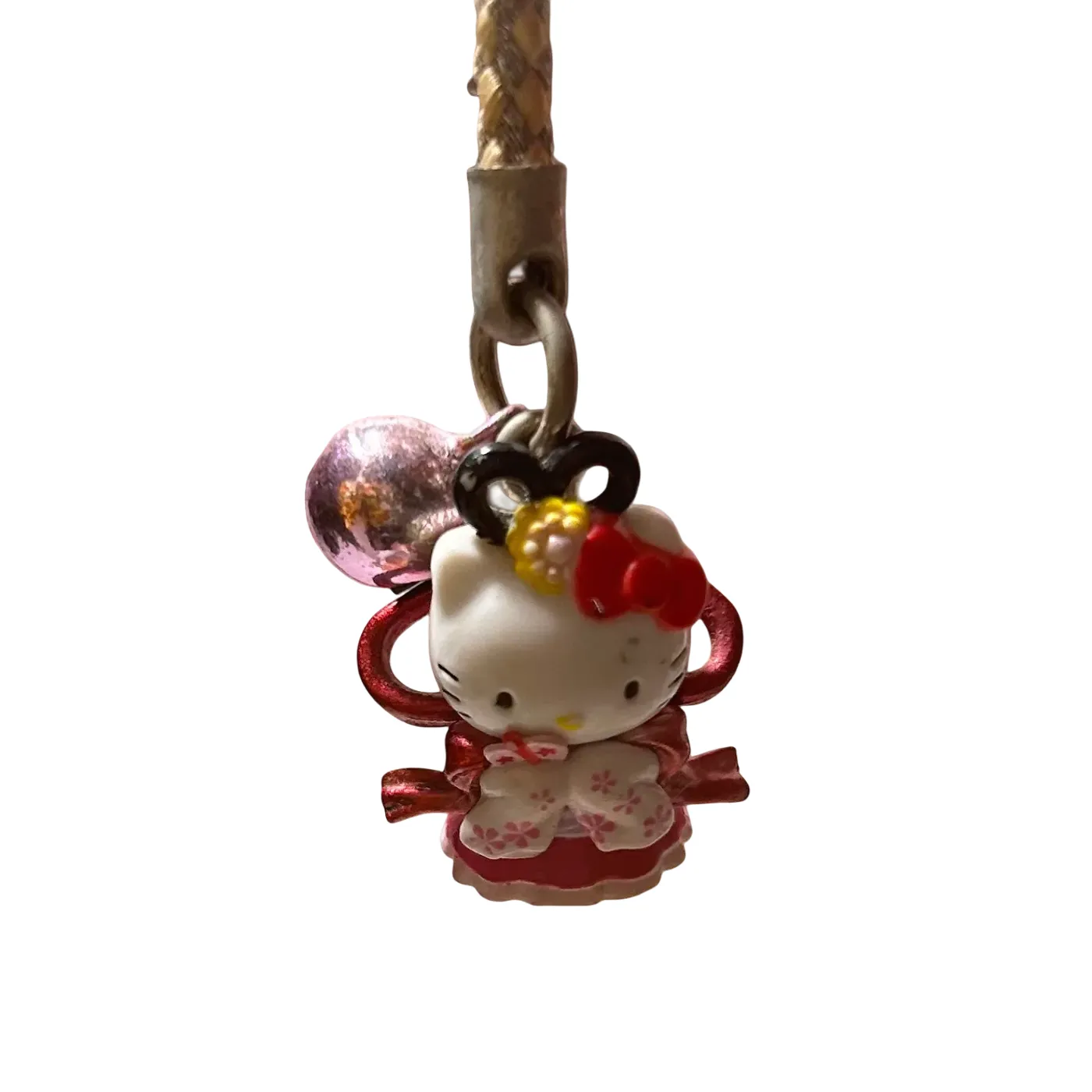 RARE Pink 1976 Hello Kitty Gotochi Phone Strap Charms
