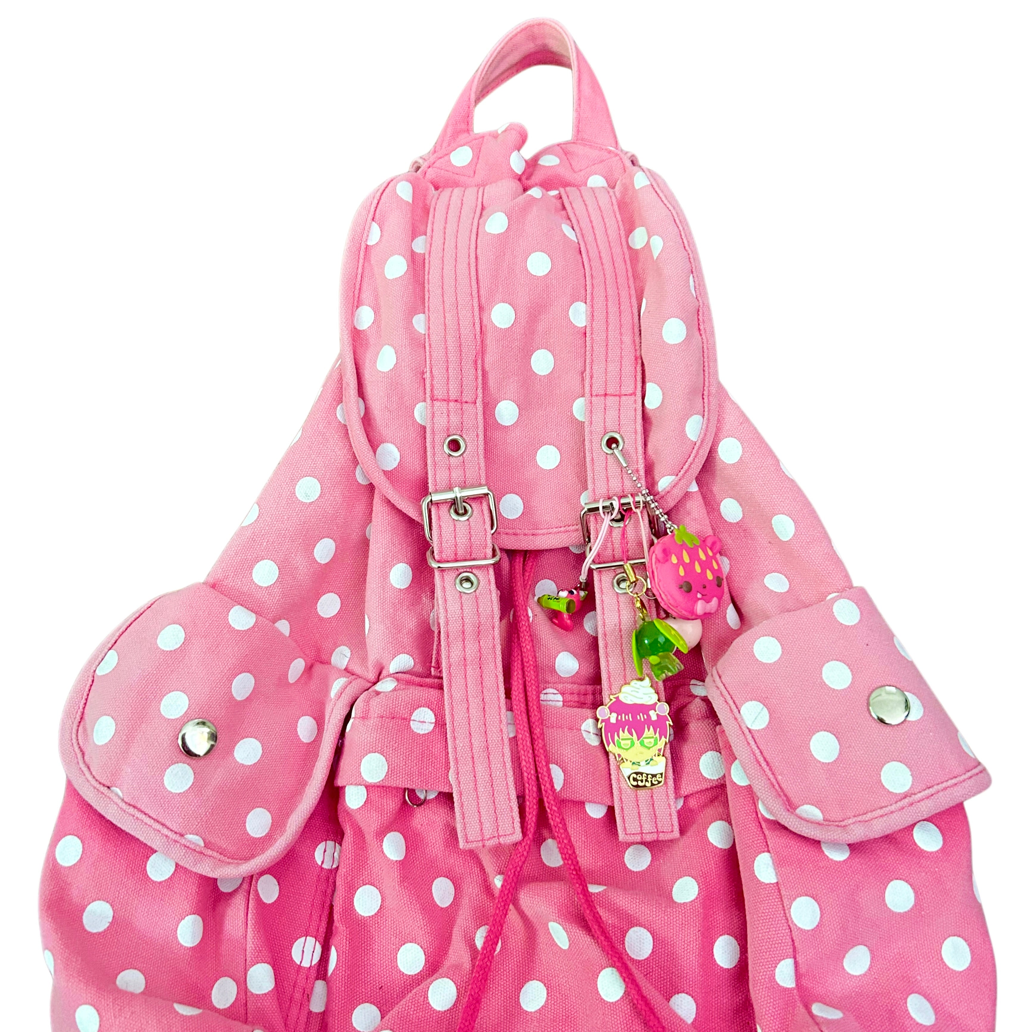 EXTREMELY RARE Heisei Retro Pink Polka Dot Backpack