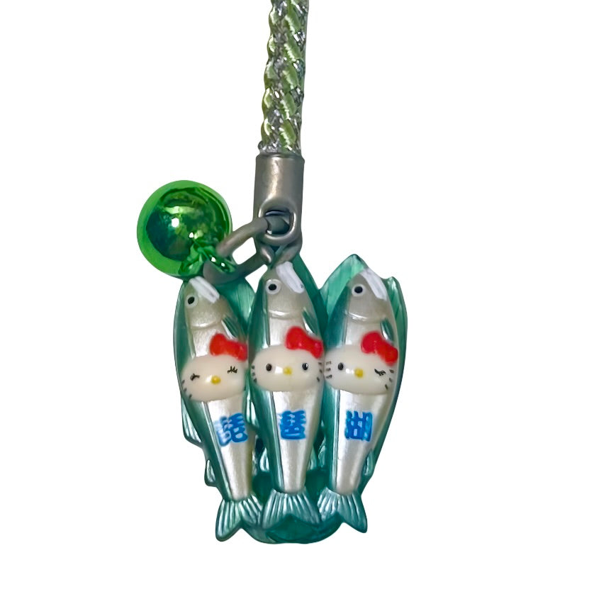 RARE Green 1976 Hello Kitty Gotochi Phone Strap Charms