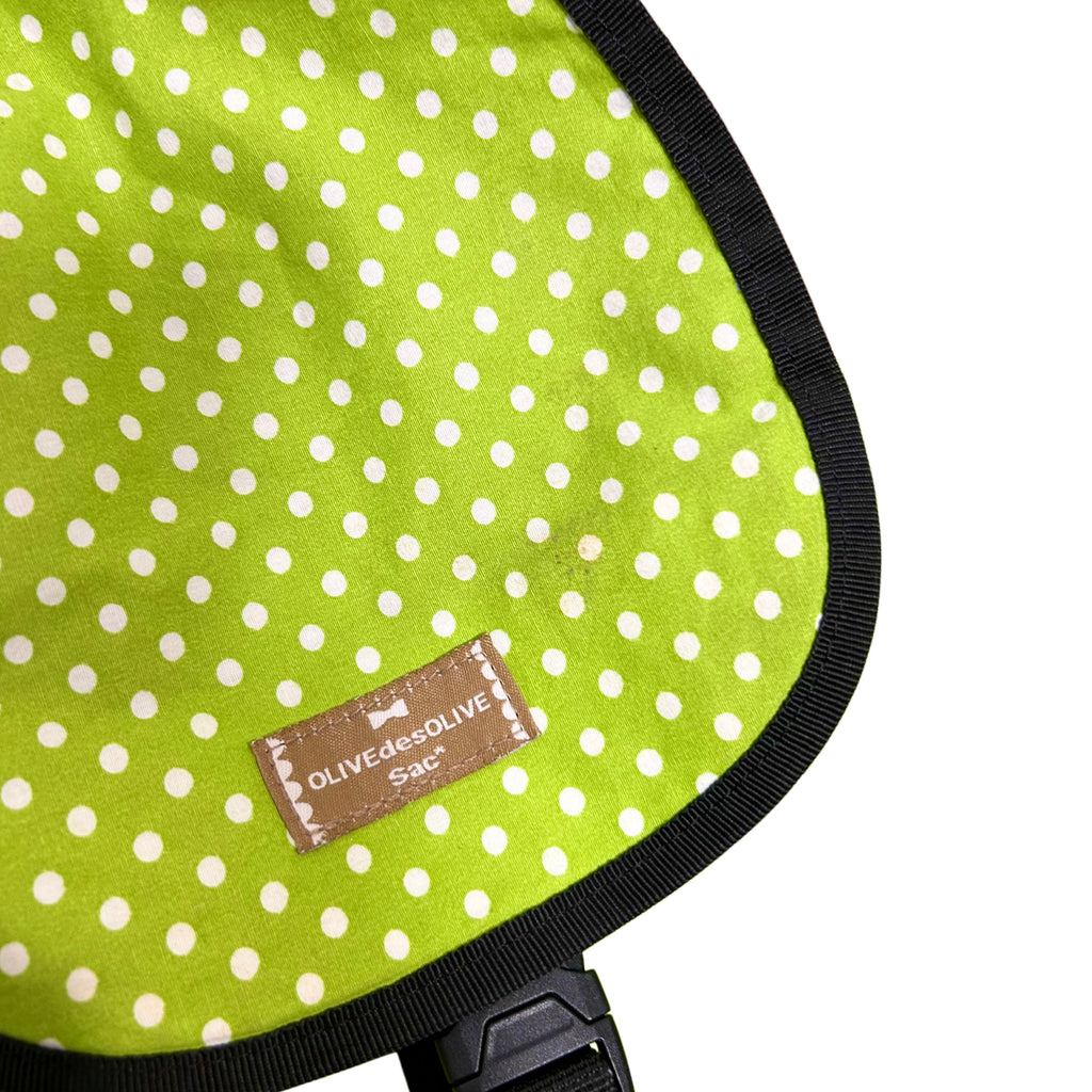RARE Heisei Retro OliveDesOliveSac Green Polka Dot Backpack