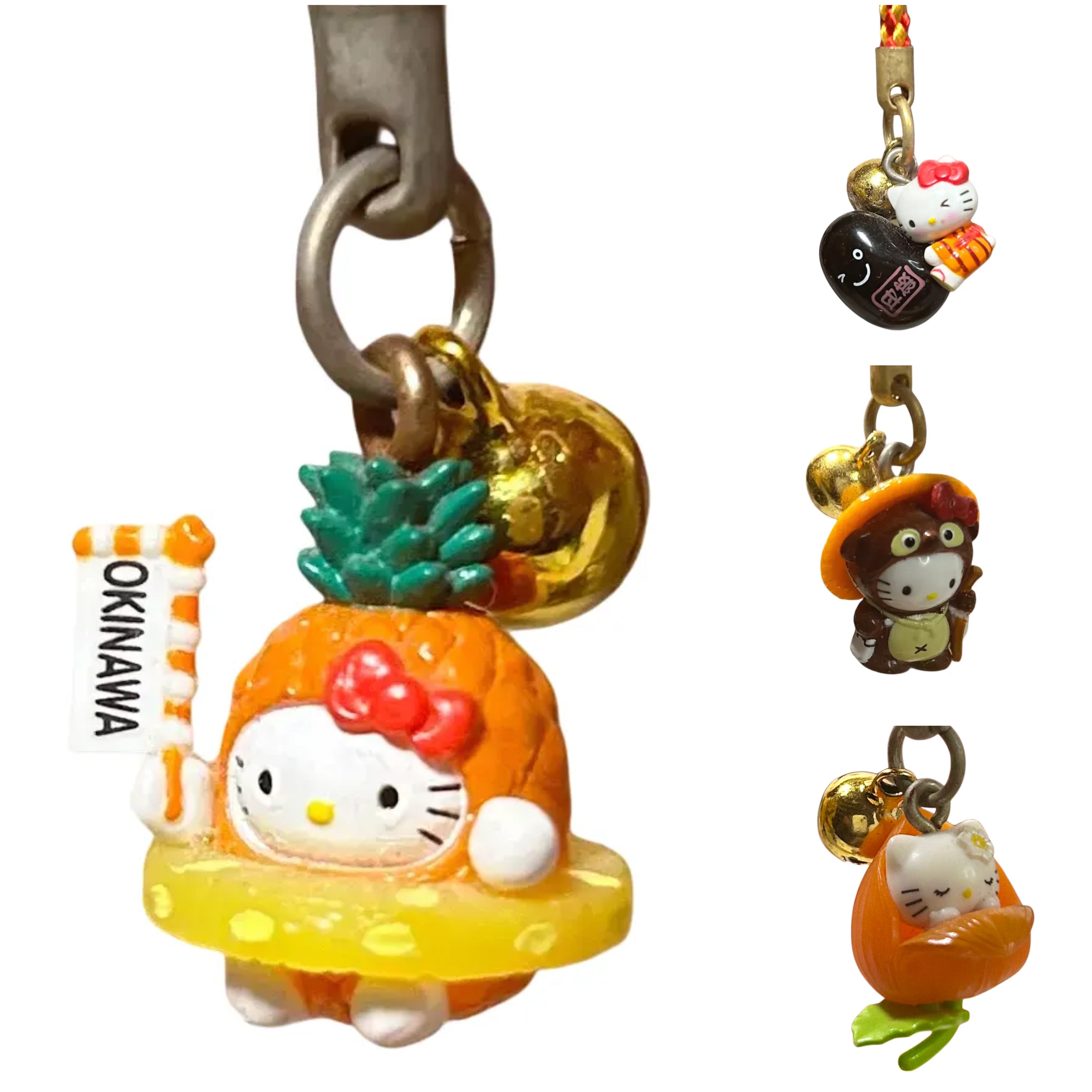 RARE Orange 1976 Hello Kitty Gotochi Phone Strap Charms