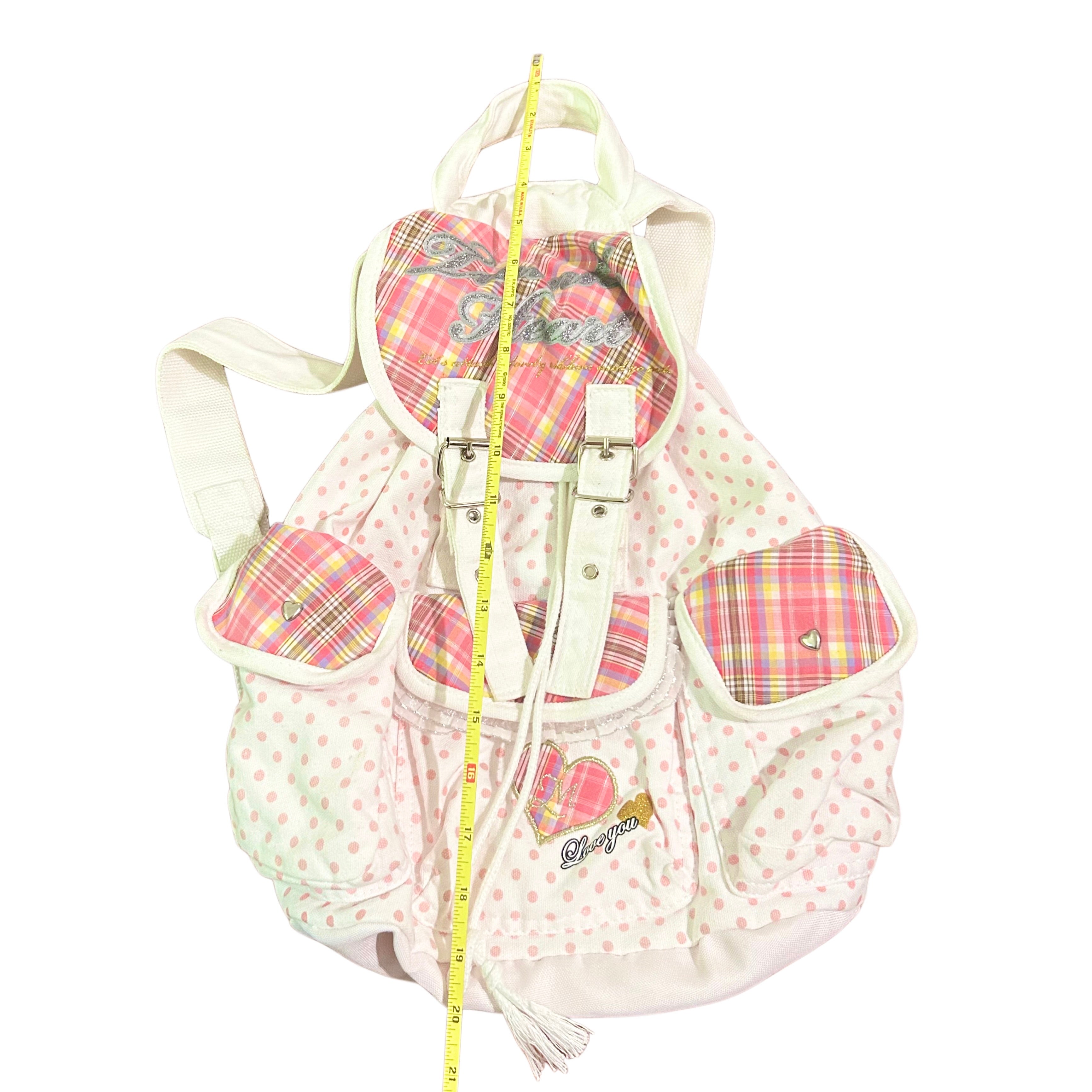 EXTREMELY RARE Heisei Retro Pink/White Polka Dot Backpack