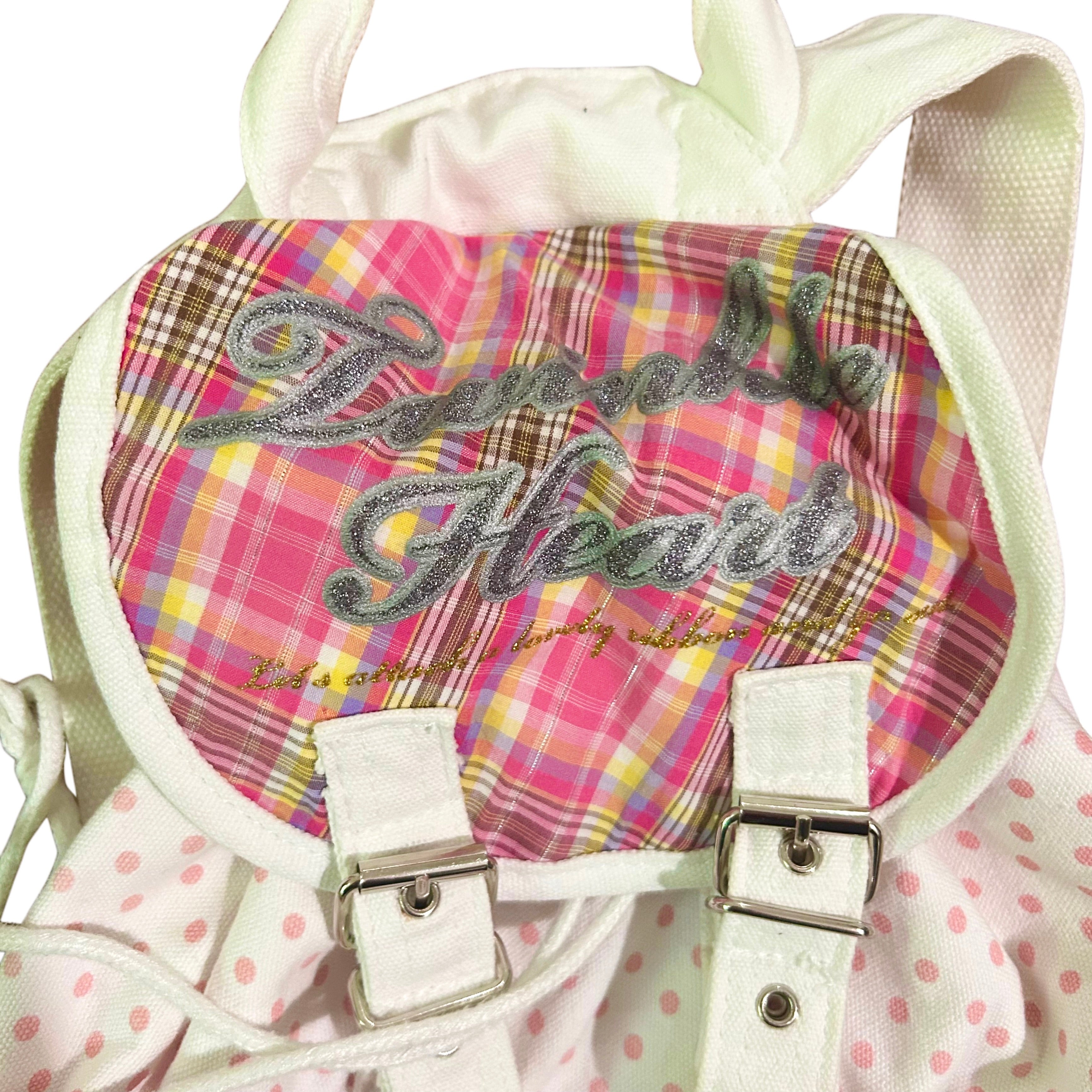 EXTREMELY RARE Heisei Retro Pink/White Polka Dot Backpack