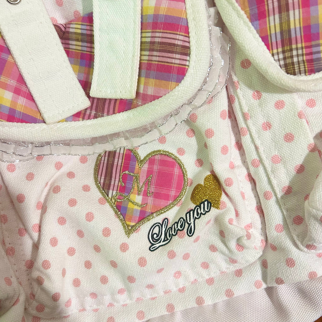 EXTREMELY RARE Heisei Retro Pink/White Polka Dot Backpack