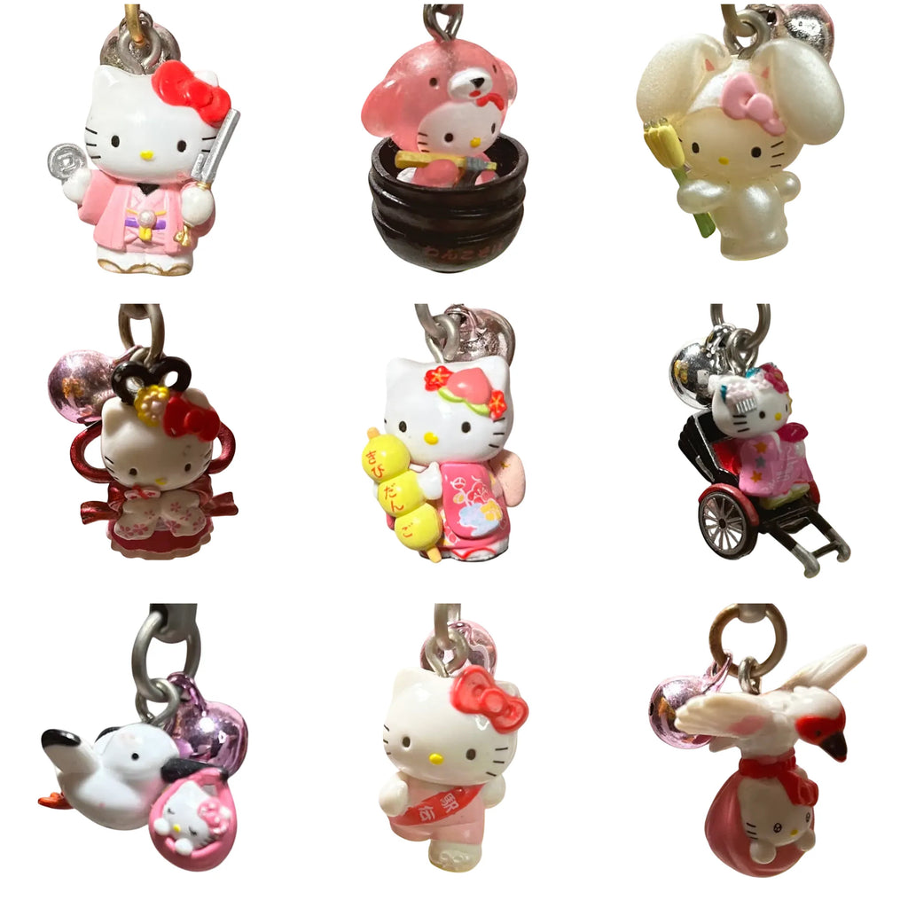 RARE Pink 1976 Hello Kitty Gotochi Phone Strap Charms