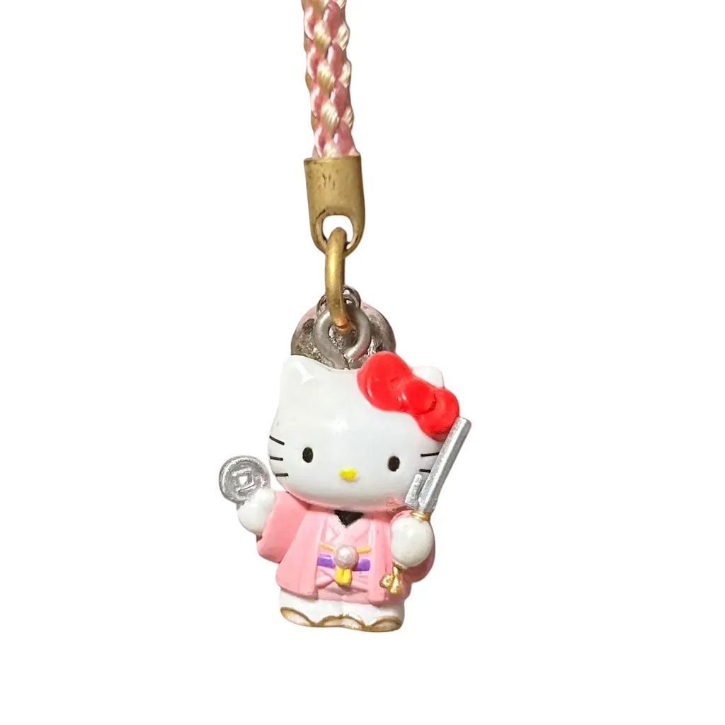 RARE Pink 1976 Hello Kitty Gotochi Phone Strap Charms