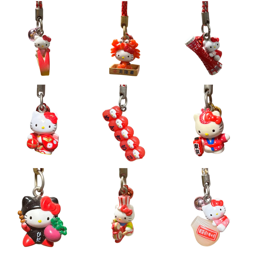 RARE Red 1976 Hello Kitty Gotochi Phone Strap Charms