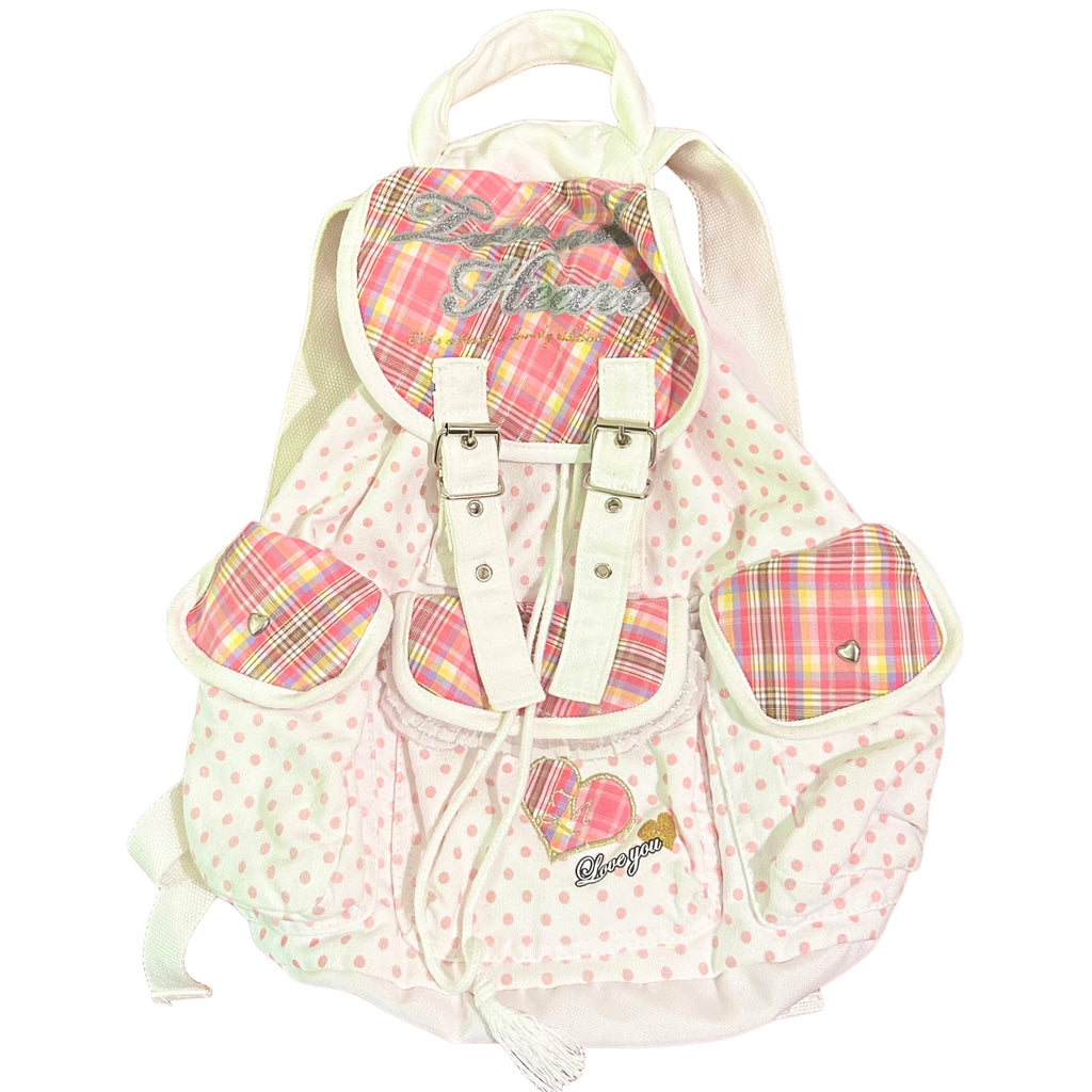EXTREMELY RARE Heisei Retro Pink/White Polka Dot Backpack