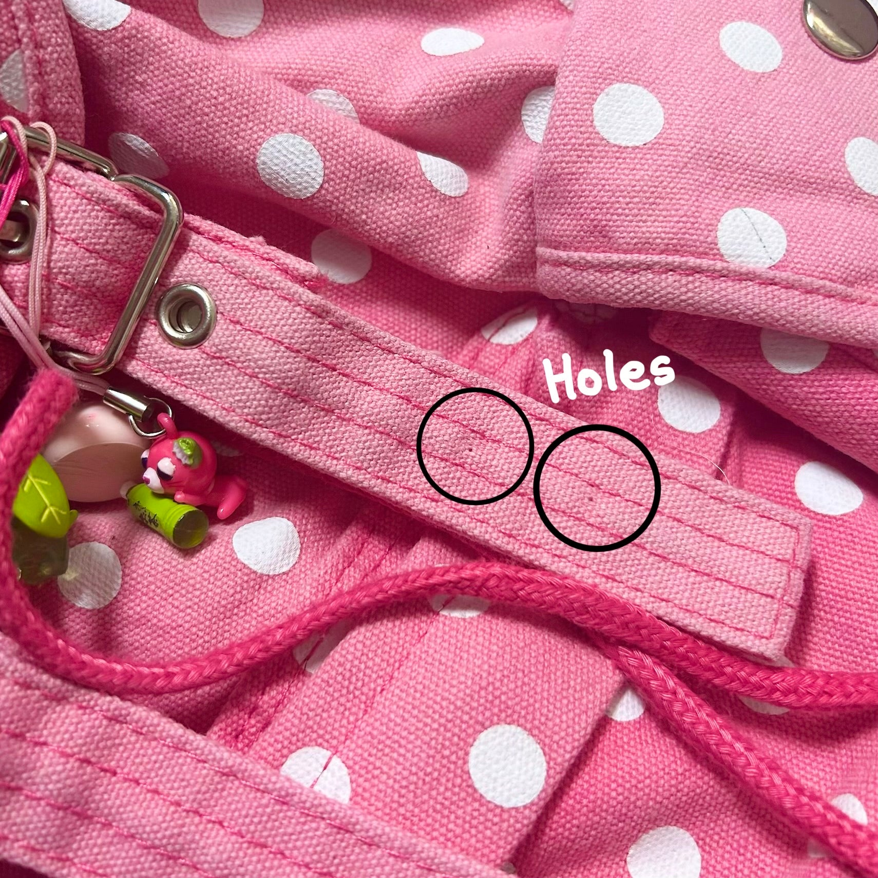 EXTREMELY RARE Heisei Retro Pink Polka Dot Backpack