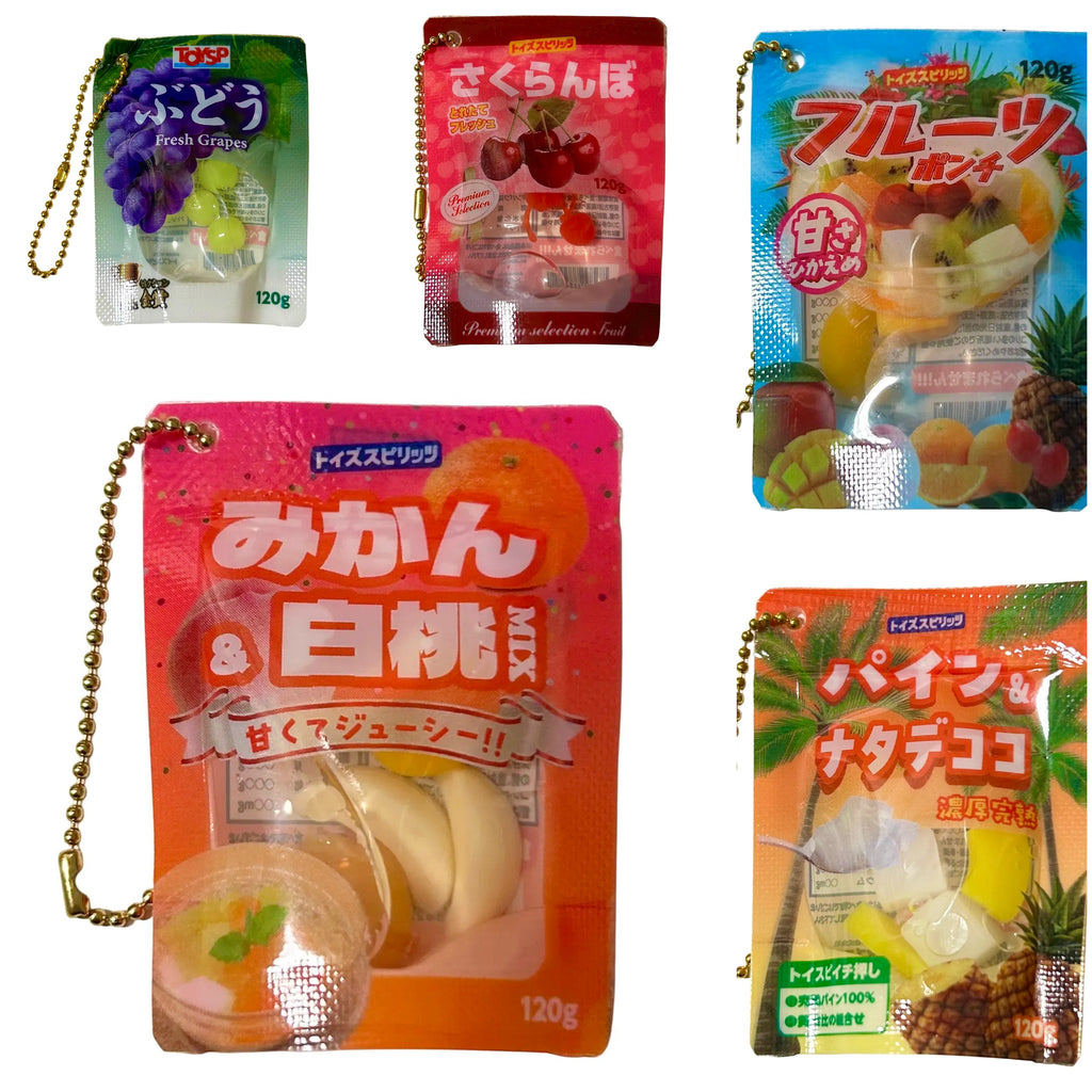 Squishy Fruit Package Gashapon Keychain
