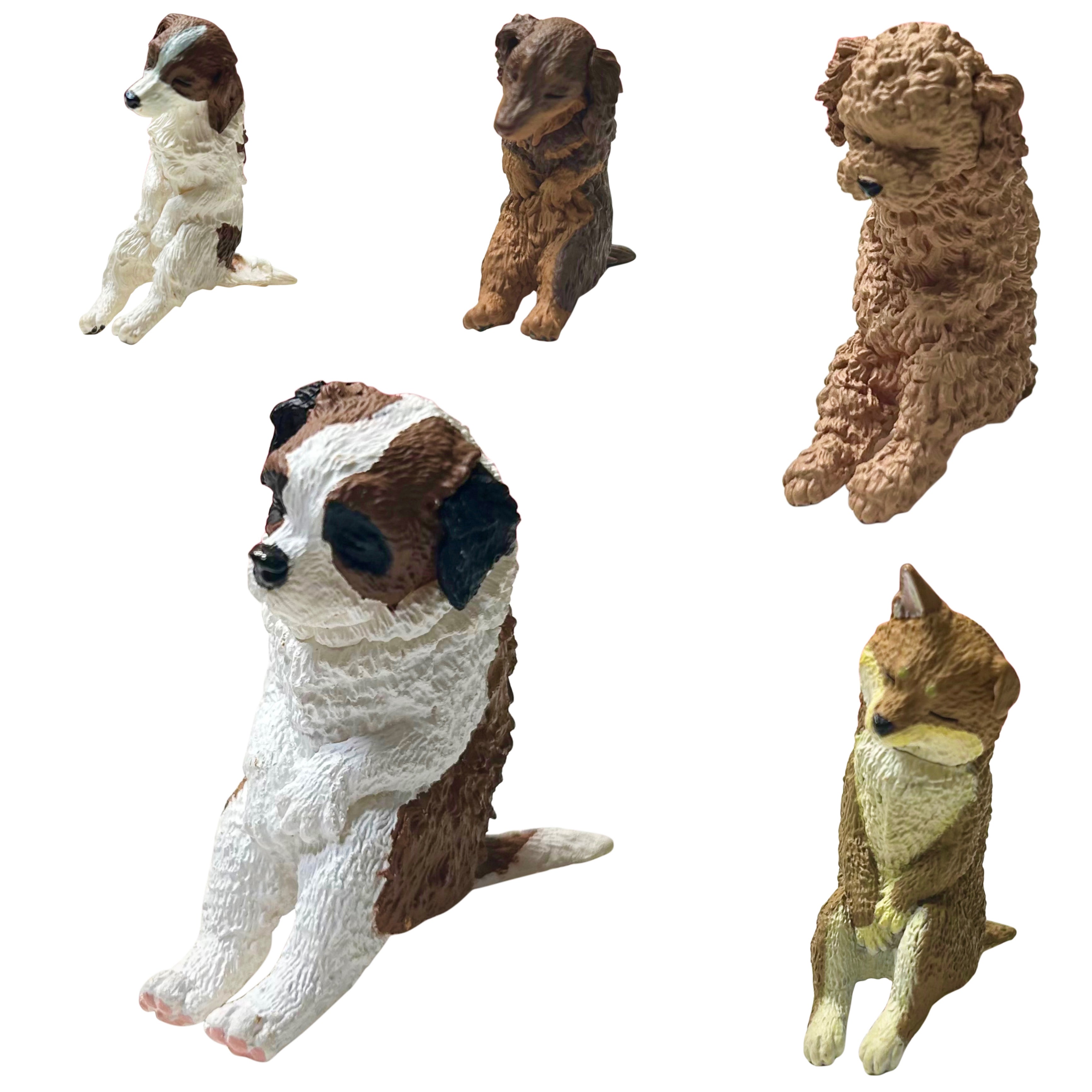 Sitting Dogs Gashapon Keychain
